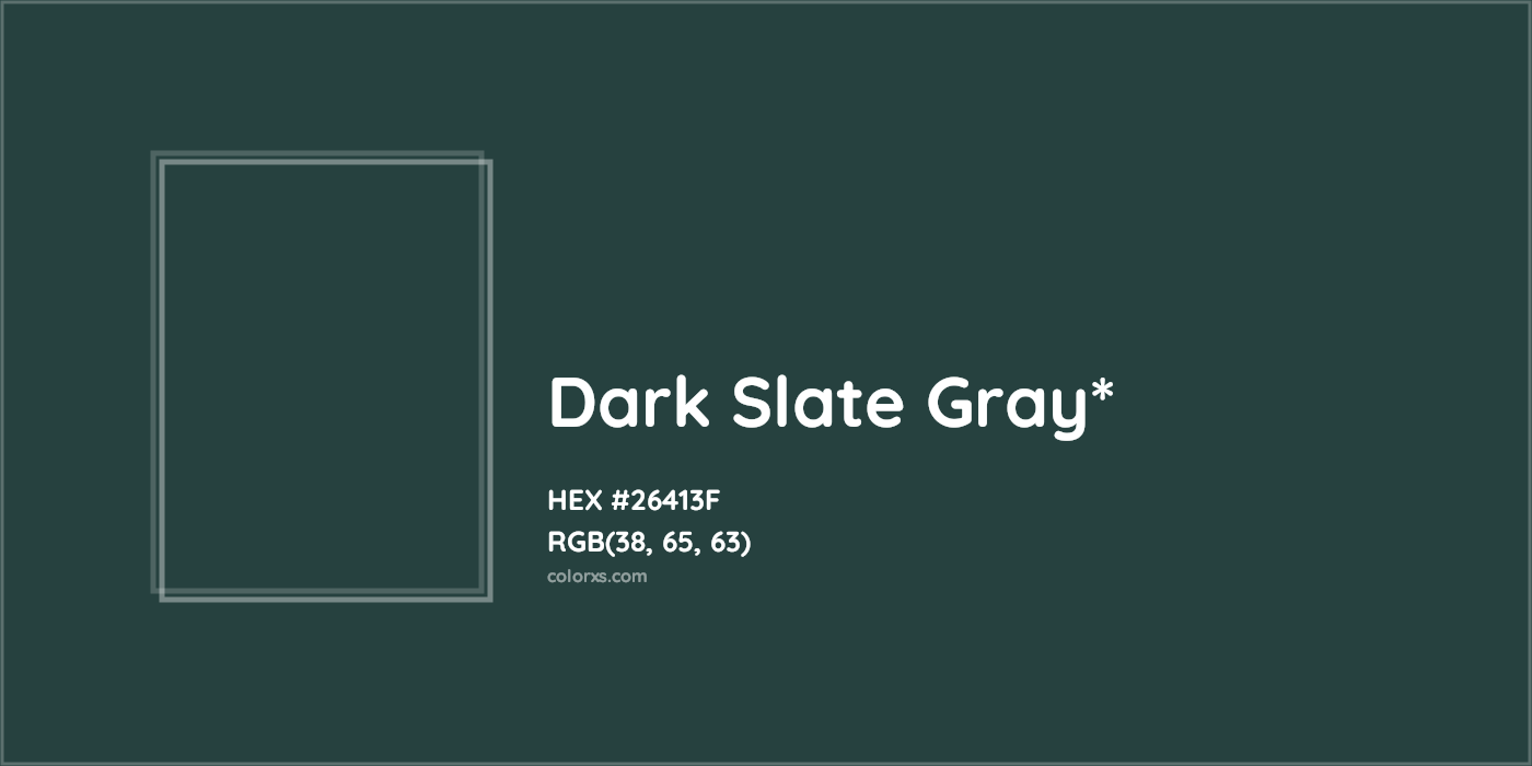 HEX #26413F Color Name, Color Code, Palettes, Similar Paints, Images