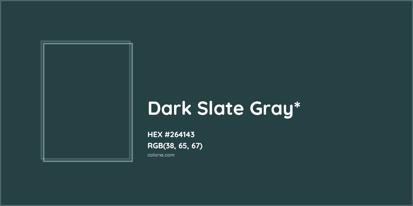 HEX #264143 Color Name, Color Code, Palettes, Similar Paints, Images