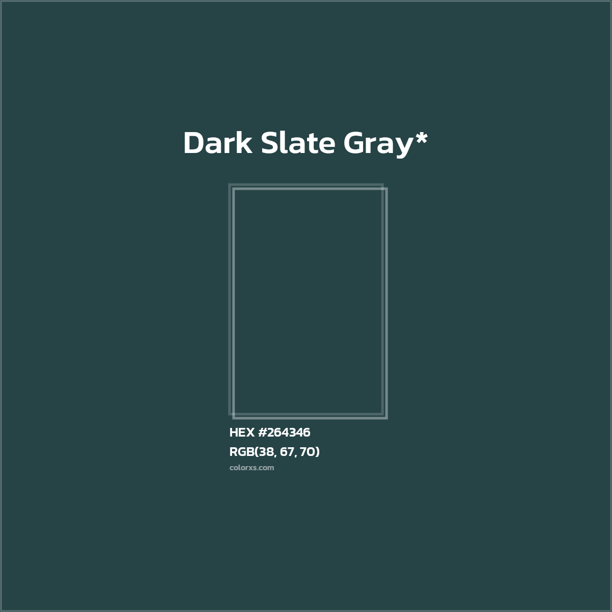 HEX #264346 Color Name, Color Code, Palettes, Similar Paints, Images
