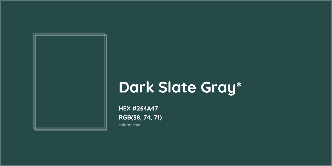 HEX #264A47 Color Name, Color Code, Palettes, Similar Paints, Images