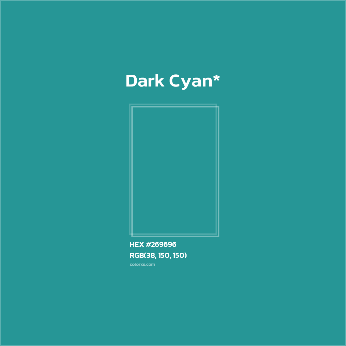 HEX #269696 Color Name, Color Code, Palettes, Similar Paints, Images