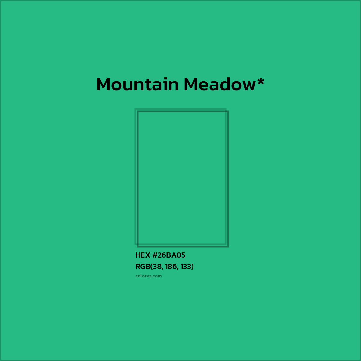 HEX #26BA85 Color Name, Color Code, Palettes, Similar Paints, Images