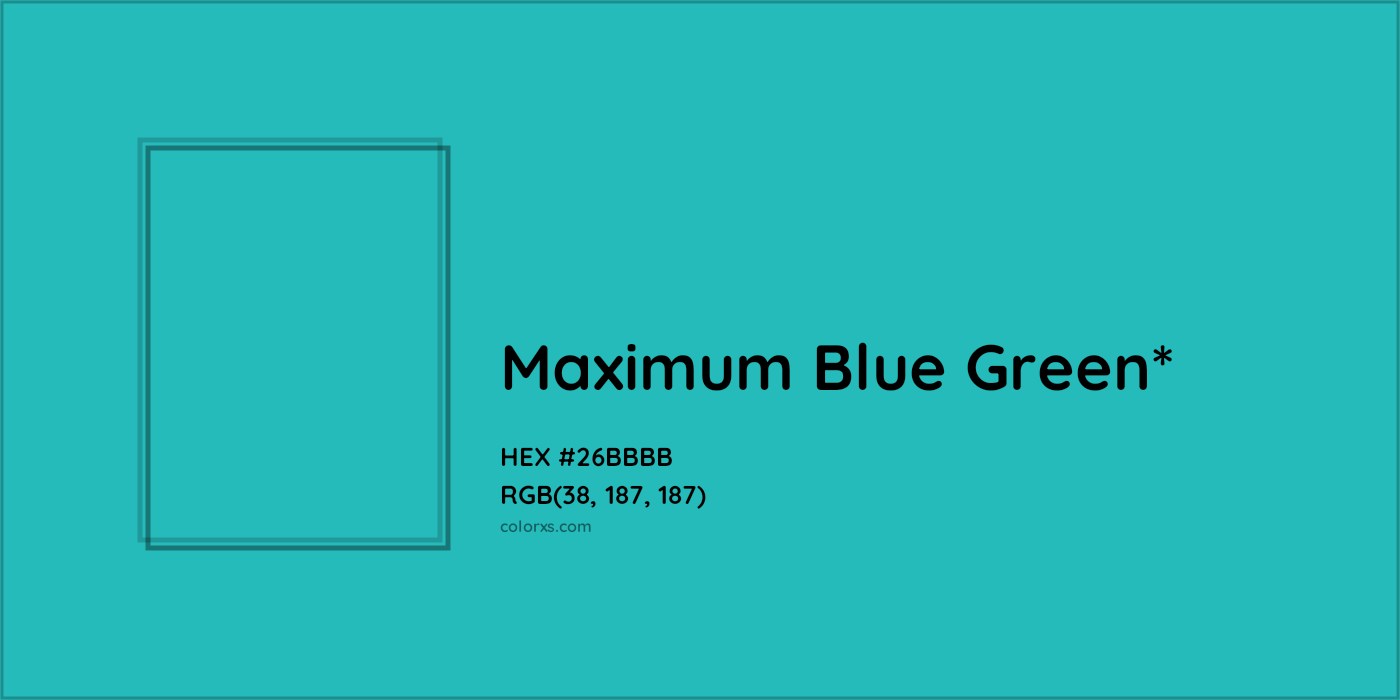 HEX #26BBBB Color Name, Color Code, Palettes, Similar Paints, Images