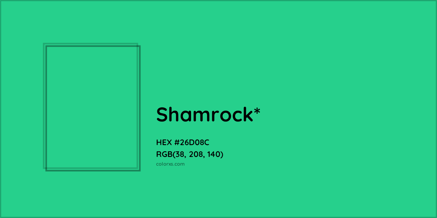 HEX #26D08C Color Name, Color Code, Palettes, Similar Paints, Images