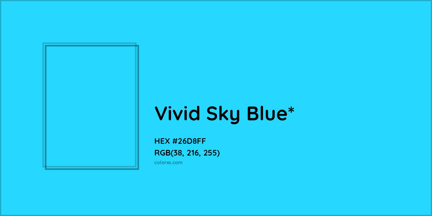 HEX #26D8FF Color Name, Color Code, Palettes, Similar Paints, Images