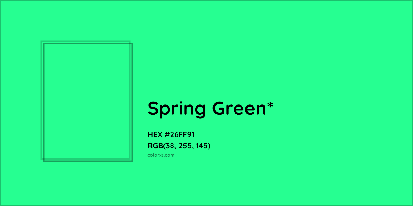 HEX #26FF91 Color Name, Color Code, Palettes, Similar Paints, Images
