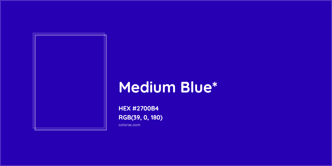 HEX #2700B4 Color Name, Color Code, Palettes, Similar Paints, Images