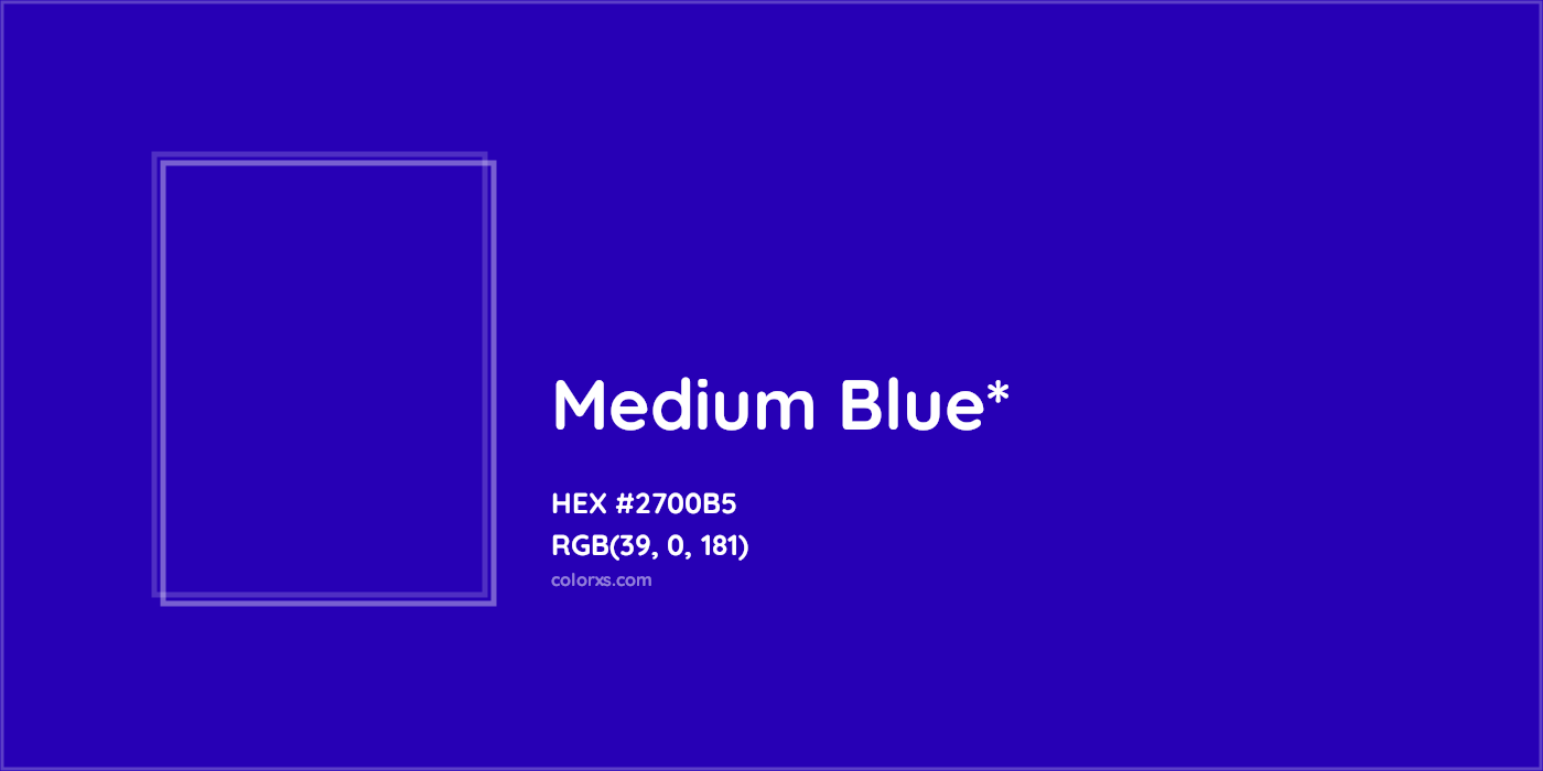 HEX #2700B5 Color Name, Color Code, Palettes, Similar Paints, Images