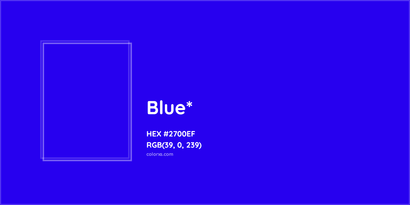 HEX #2700EF Color Name, Color Code, Palettes, Similar Paints, Images