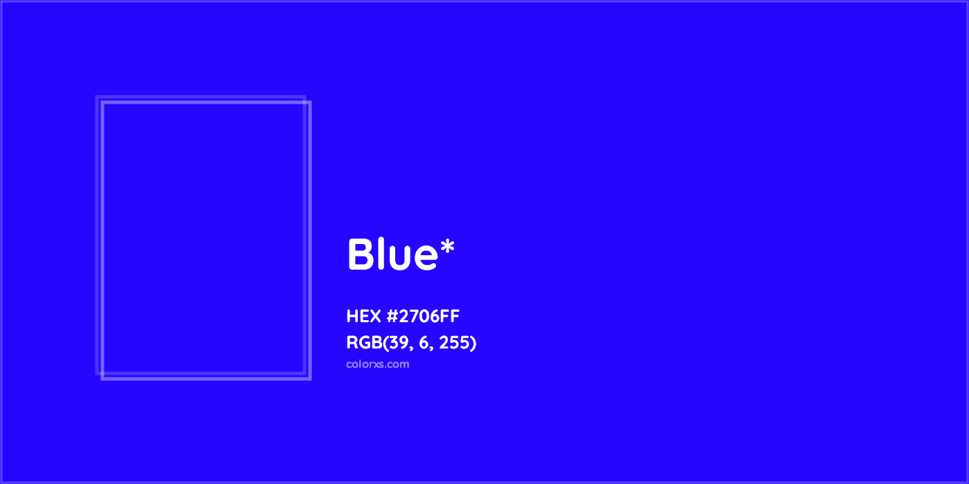 HEX #2706FF Color Name, Color Code, Palettes, Similar Paints, Images
