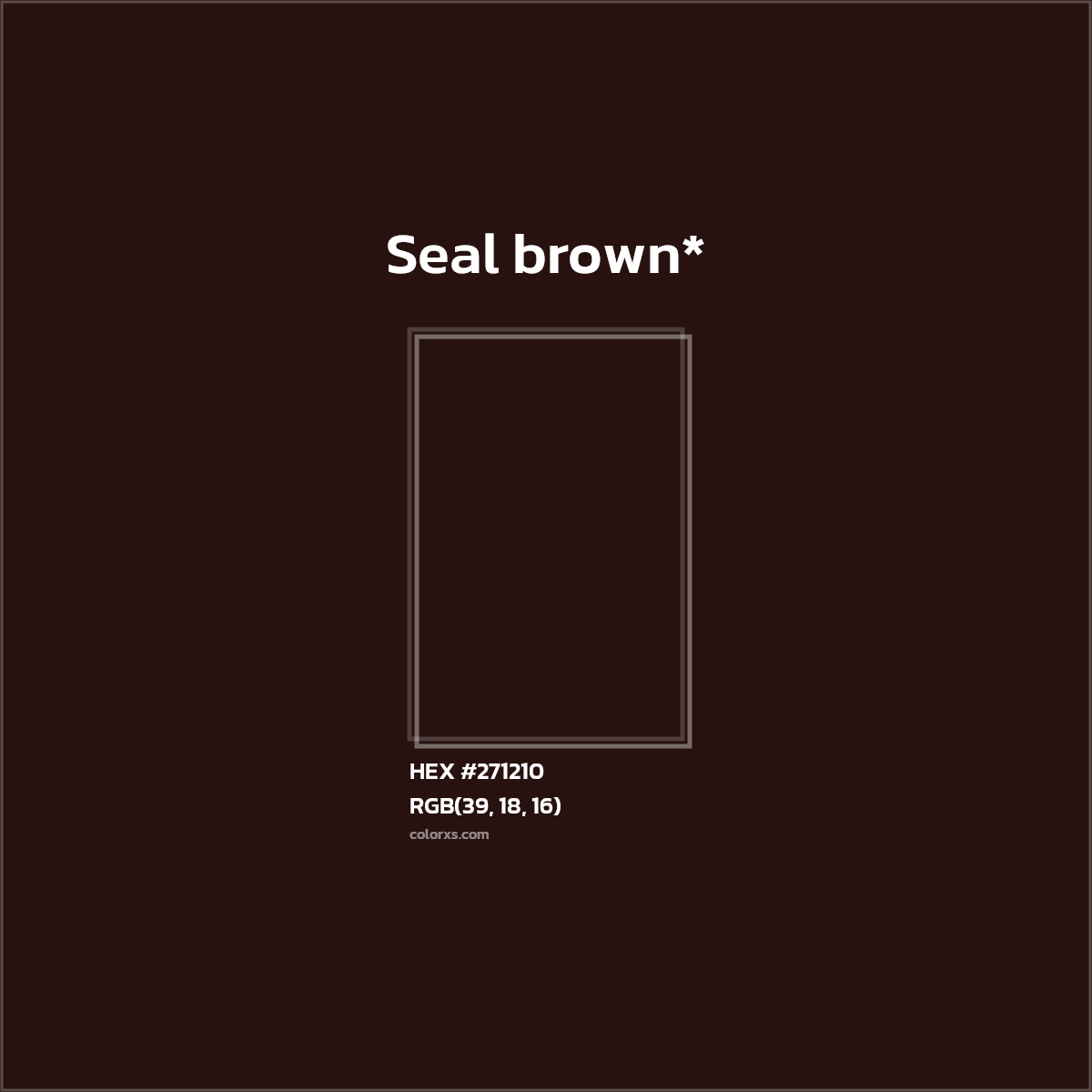 HEX #271210 Color Name, Color Code, Palettes, Similar Paints, Images