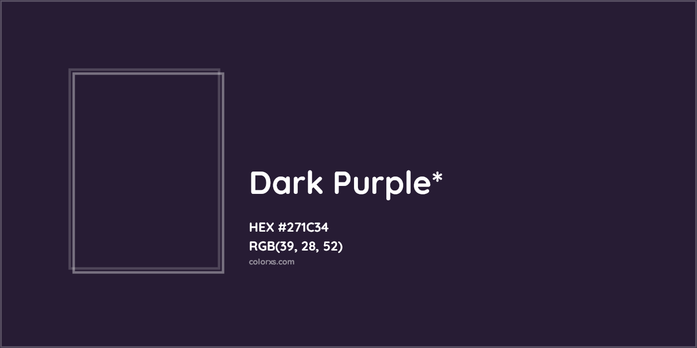 HEX #271C34 Color Name, Color Code, Palettes, Similar Paints, Images