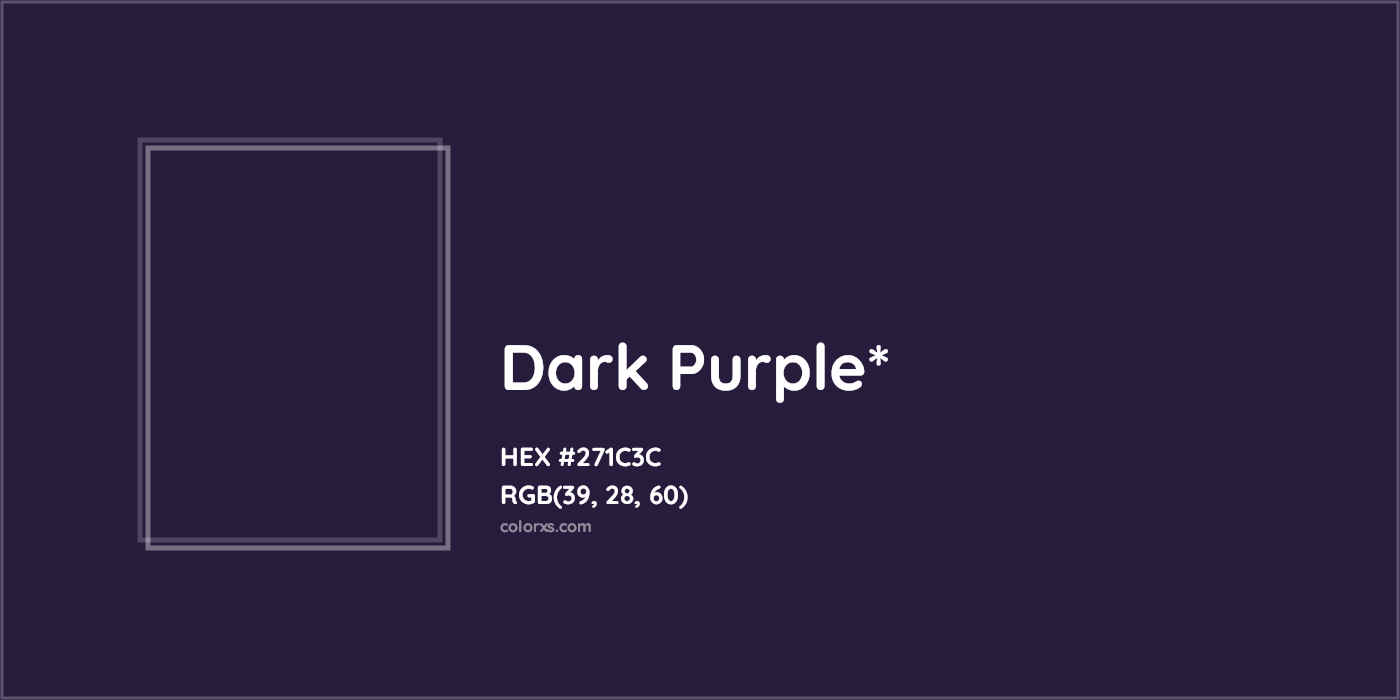HEX #271C3C Color Name, Color Code, Palettes, Similar Paints, Images