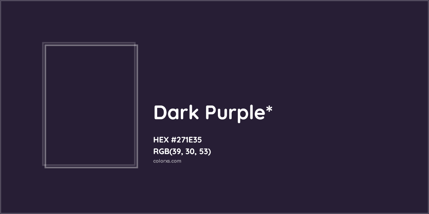 HEX #271E35 Color Name, Color Code, Palettes, Similar Paints, Images