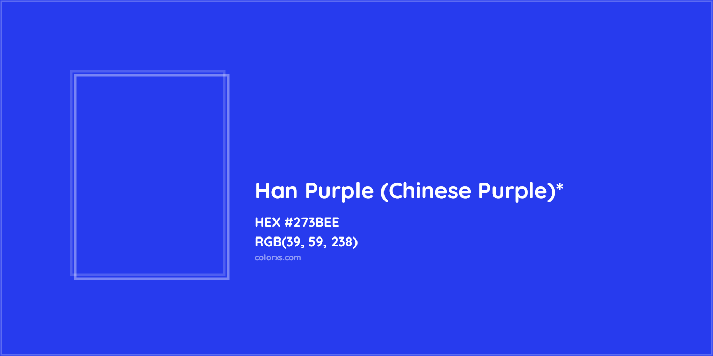 HEX #273BEE Color Name, Color Code, Palettes, Similar Paints, Images