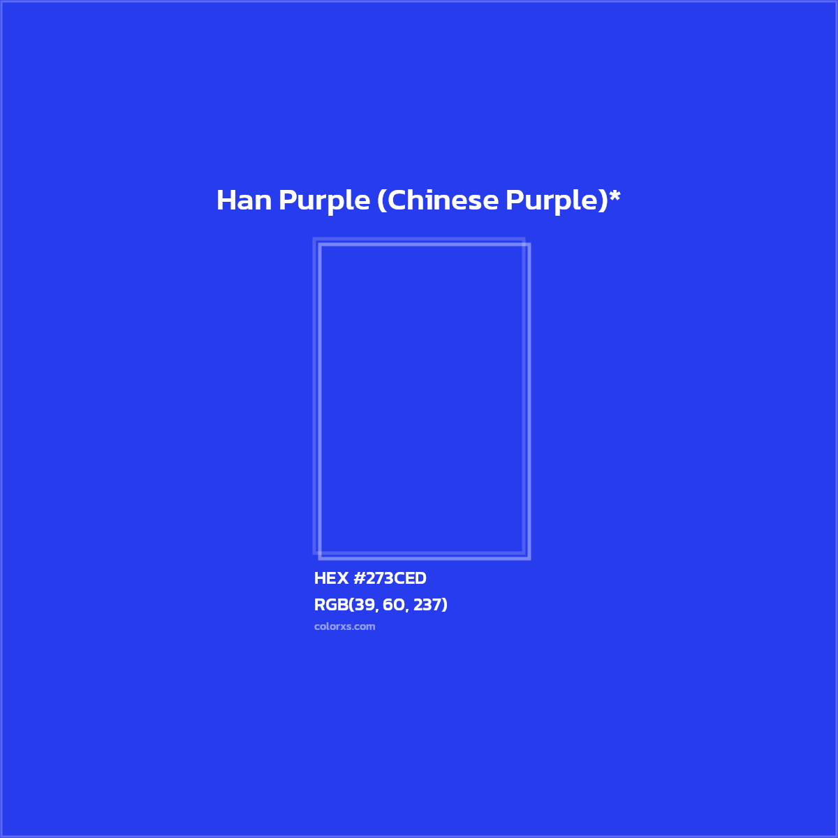 HEX #273CED Color Name, Color Code, Palettes, Similar Paints, Images