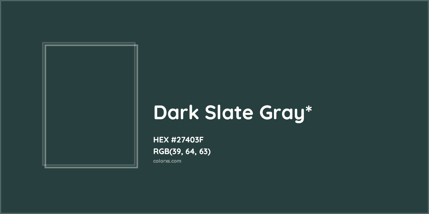 HEX #27403F Color Name, Color Code, Palettes, Similar Paints, Images