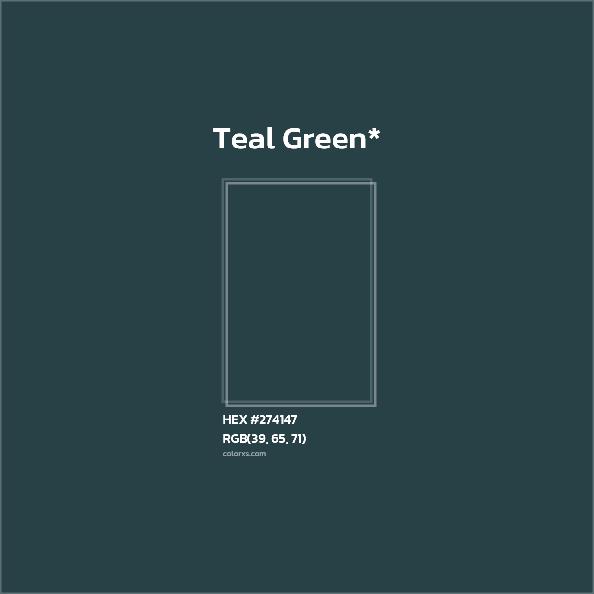 HEX #274147 Color Name, Color Code, Palettes, Similar Paints, Images