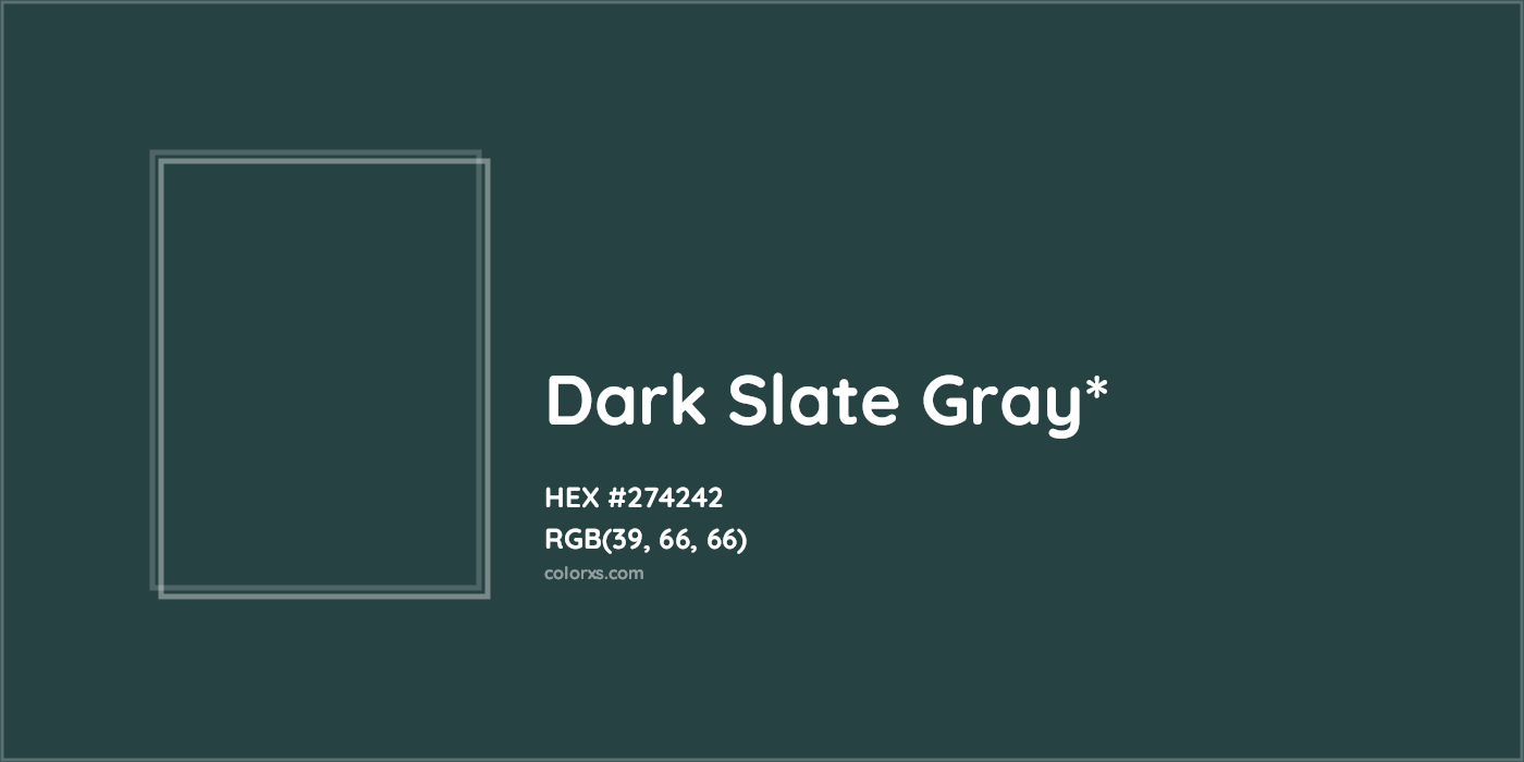 HEX #274242 Color Name, Color Code, Palettes, Similar Paints, Images