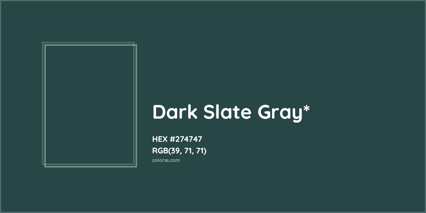 HEX #274747 Color Name, Color Code, Palettes, Similar Paints, Images