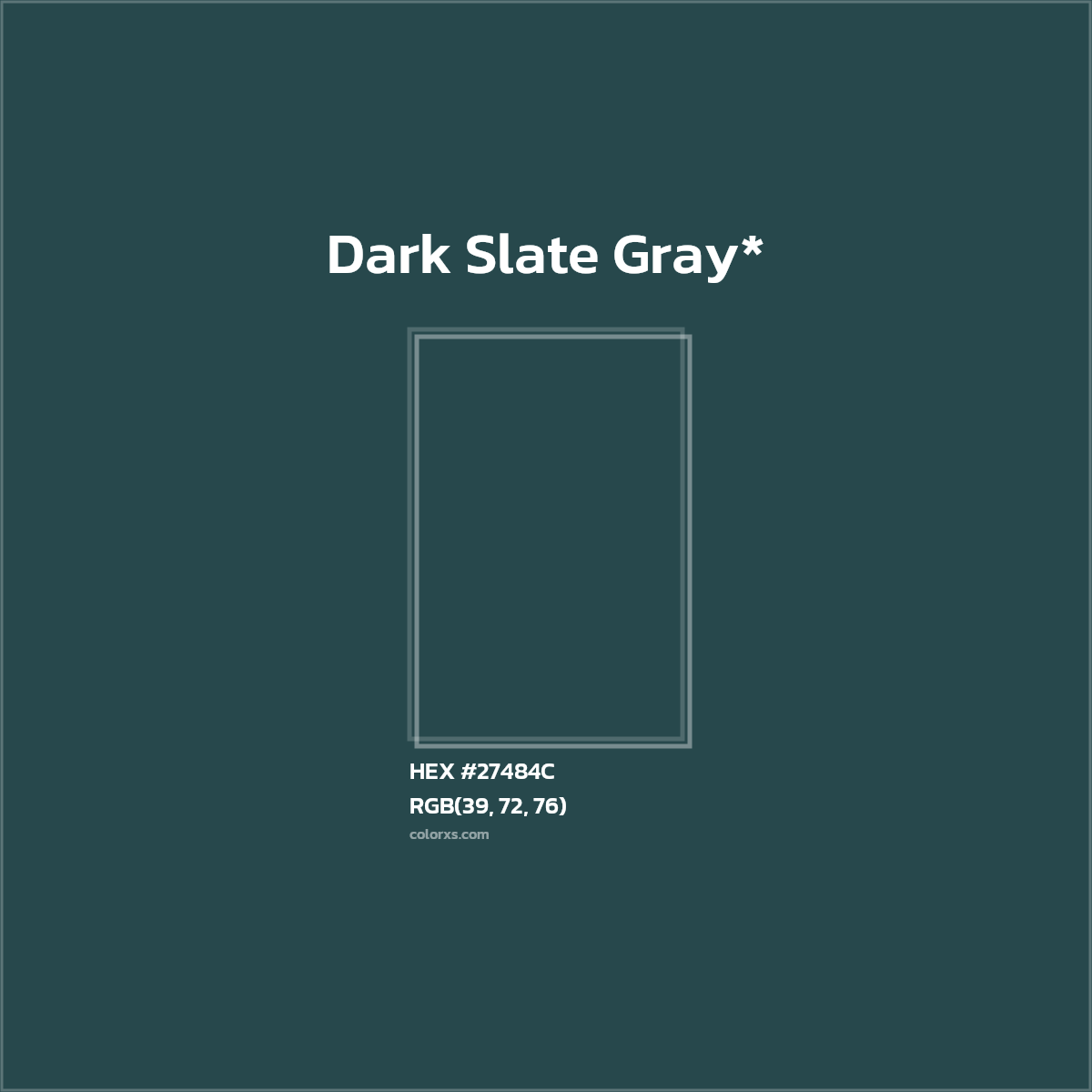 HEX #27484C Color Name, Color Code, Palettes, Similar Paints, Images