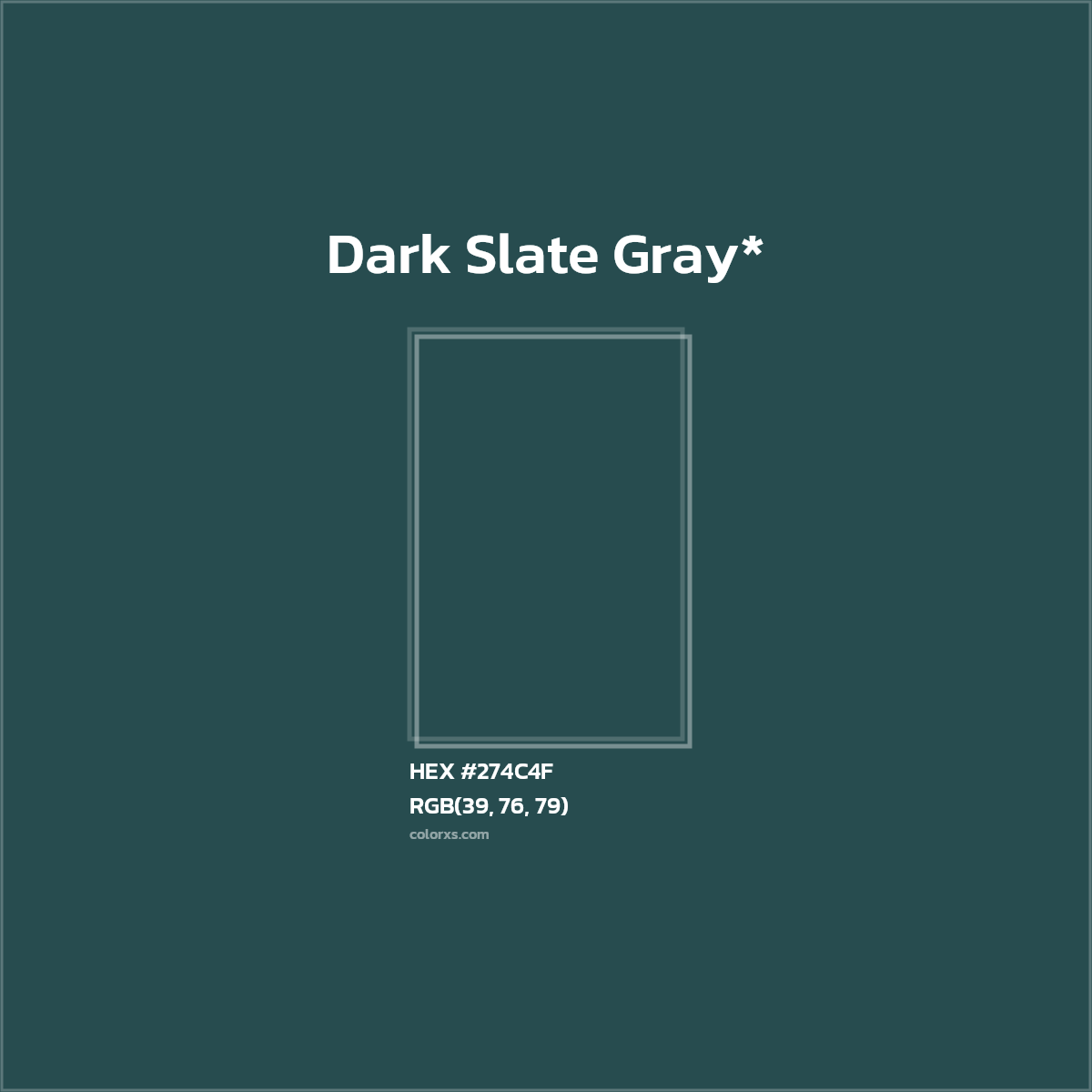 HEX #274C4F Color Name, Color Code, Palettes, Similar Paints, Images