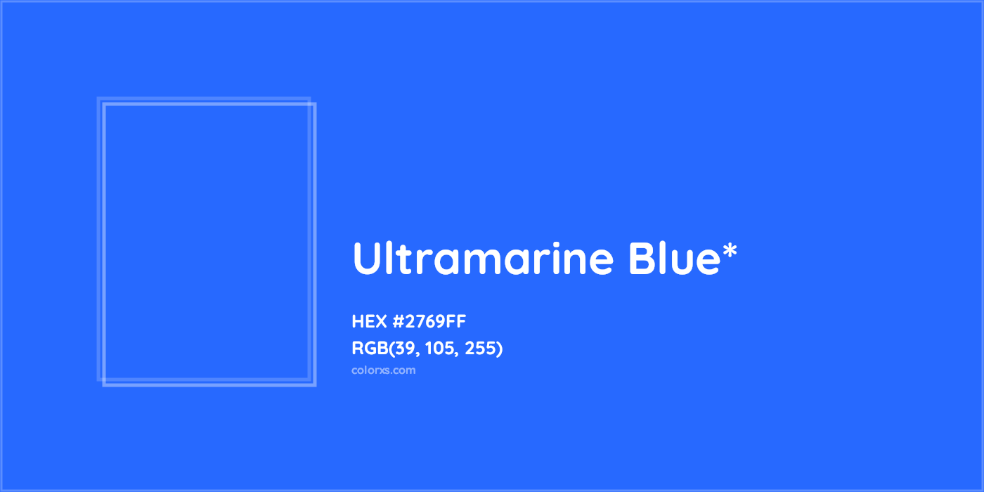 HEX #2769FF Color Name, Color Code, Palettes, Similar Paints, Images