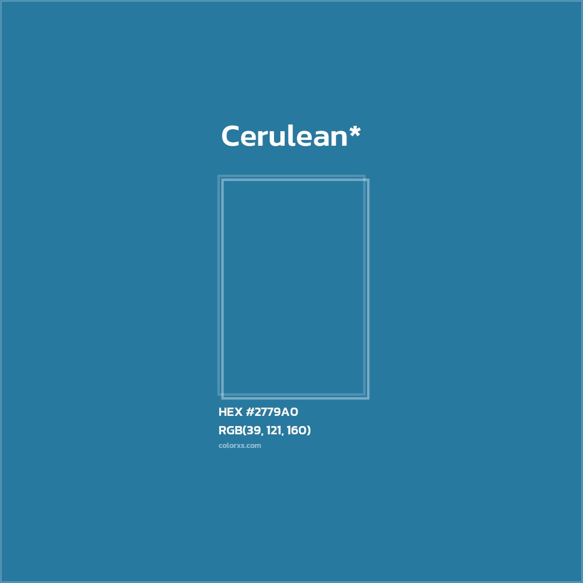 HEX #2779A0 Color Name, Color Code, Palettes, Similar Paints, Images