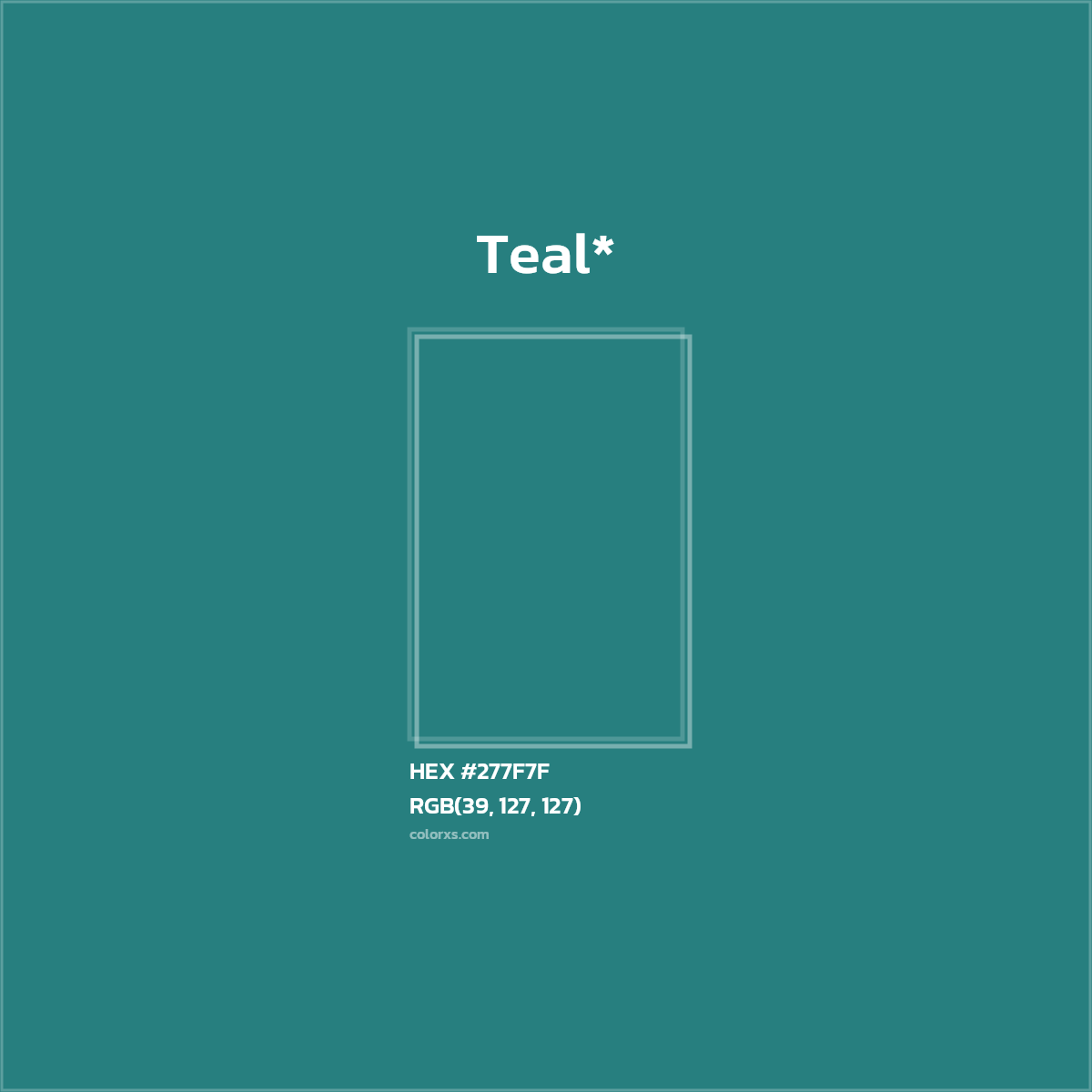 HEX #277F7F Color Name, Color Code, Palettes, Similar Paints, Images