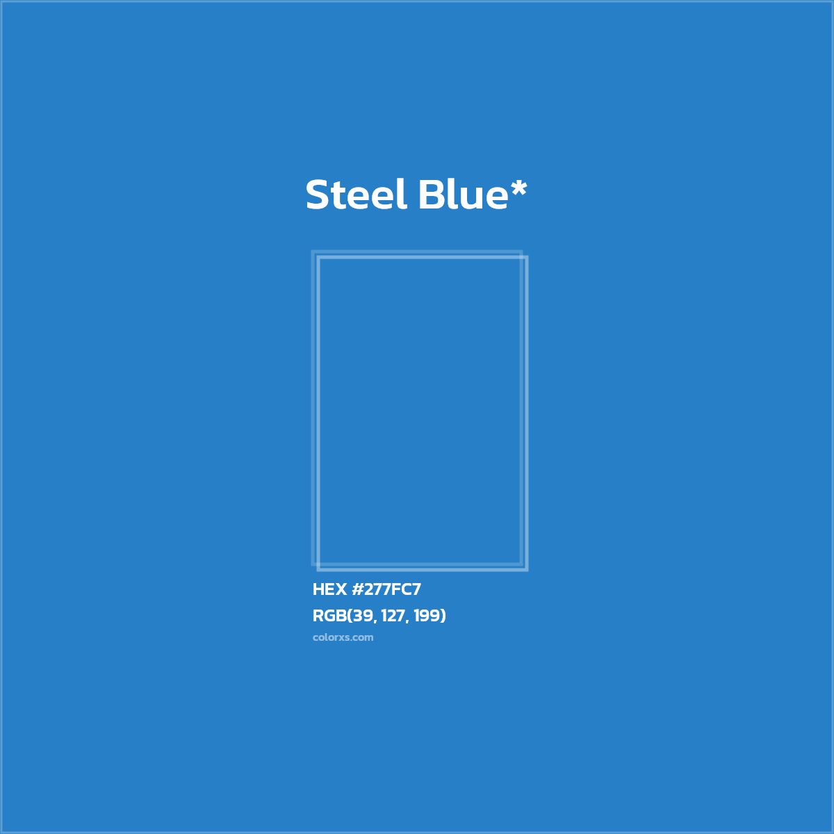HEX #277FC7 Color Name, Color Code, Palettes, Similar Paints, Images