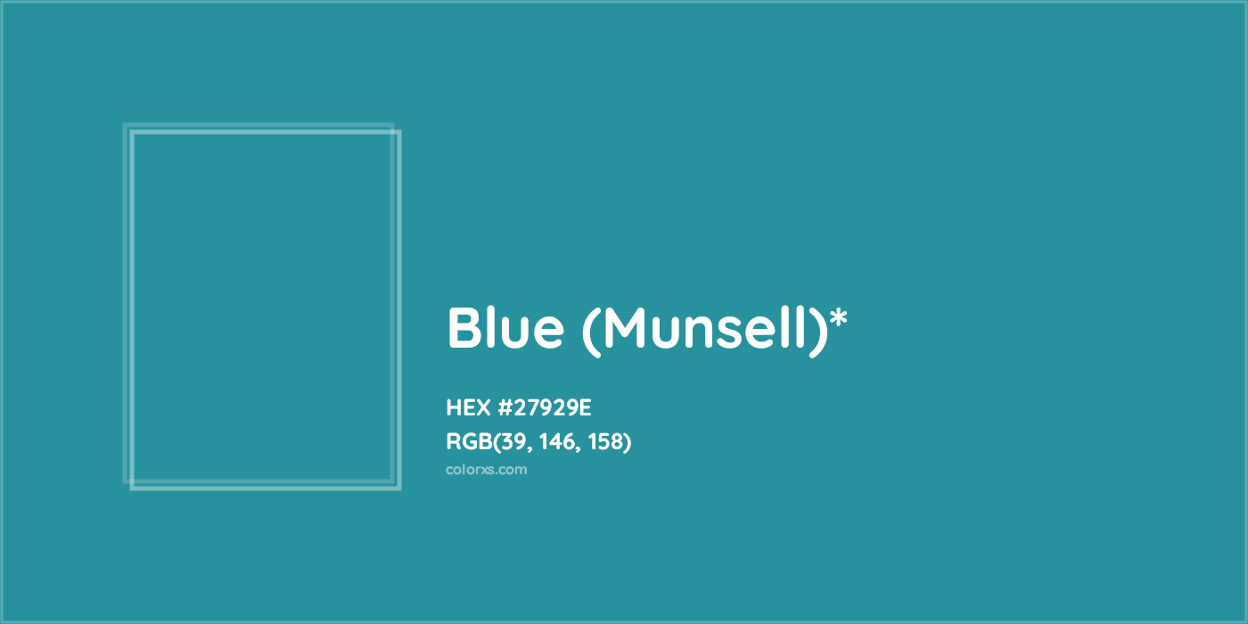 HEX #27929E Color Name, Color Code, Palettes, Similar Paints, Images