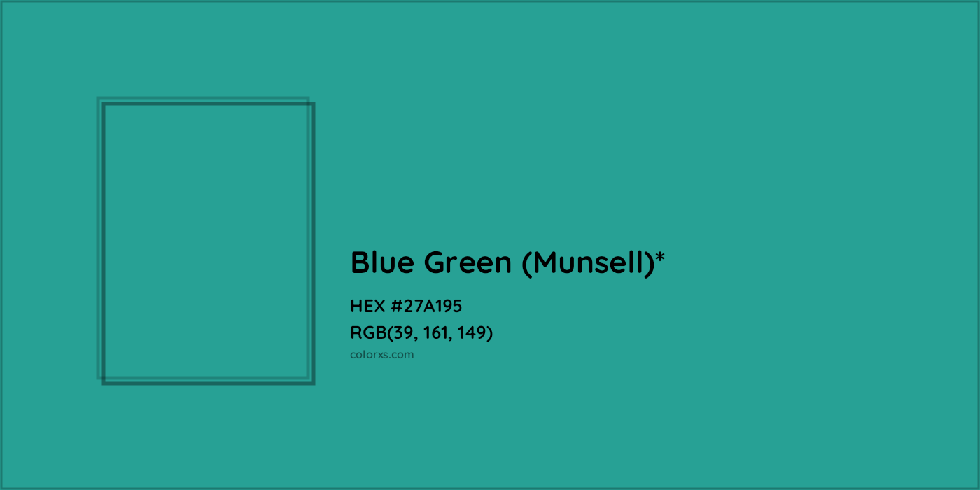 HEX #27A195 Color Name, Color Code, Palettes, Similar Paints, Images