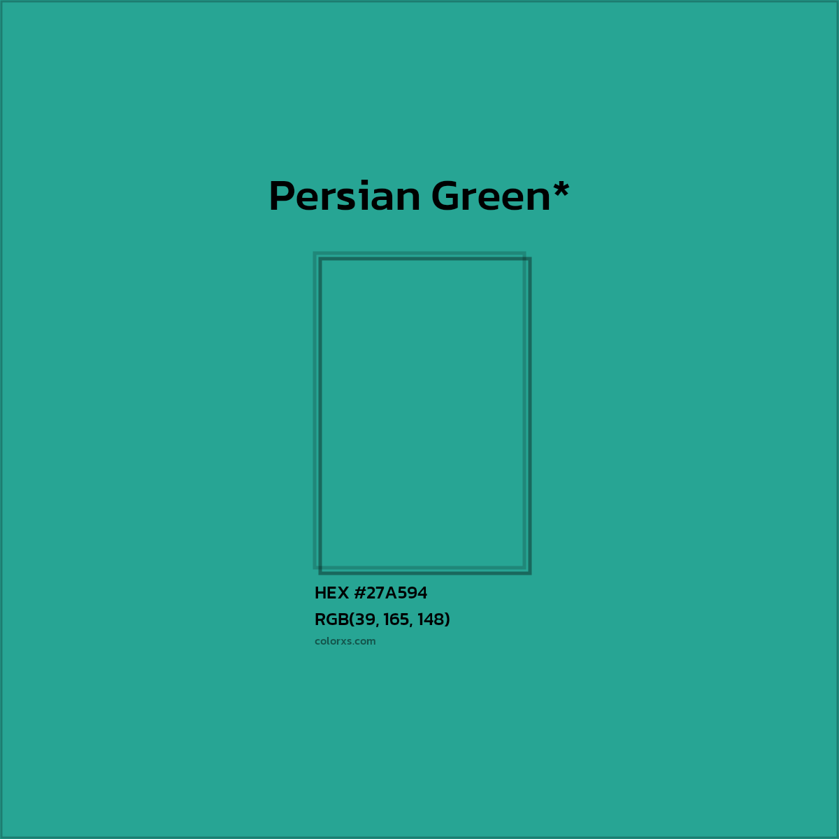 HEX #27A594 Color Name, Color Code, Palettes, Similar Paints, Images