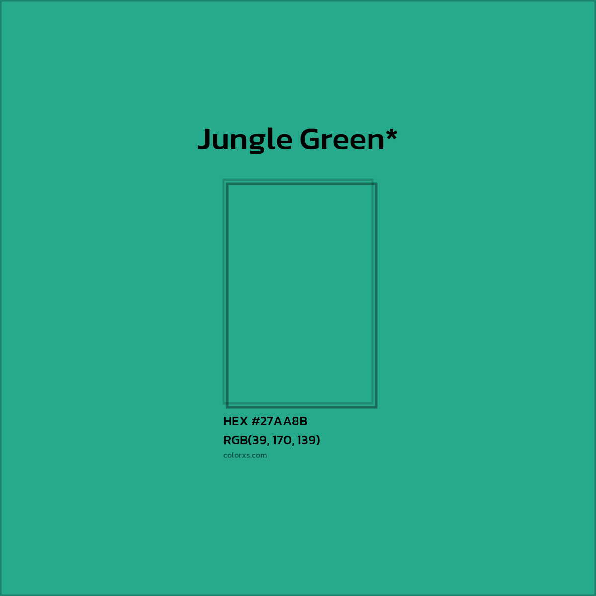 HEX #27AA8B Color Name, Color Code, Palettes, Similar Paints, Images