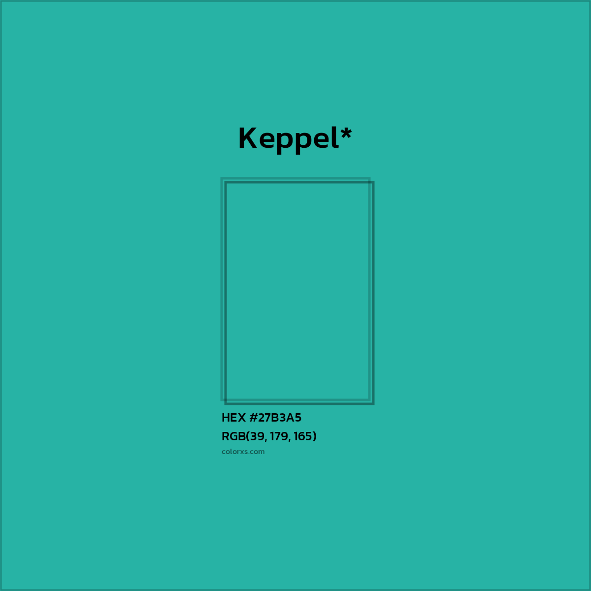 HEX #27B3A5 Color Name, Color Code, Palettes, Similar Paints, Images