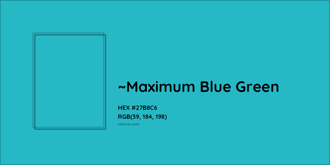 HEX #27B8C6 Color Name, Color Code, Palettes, Similar Paints, Images