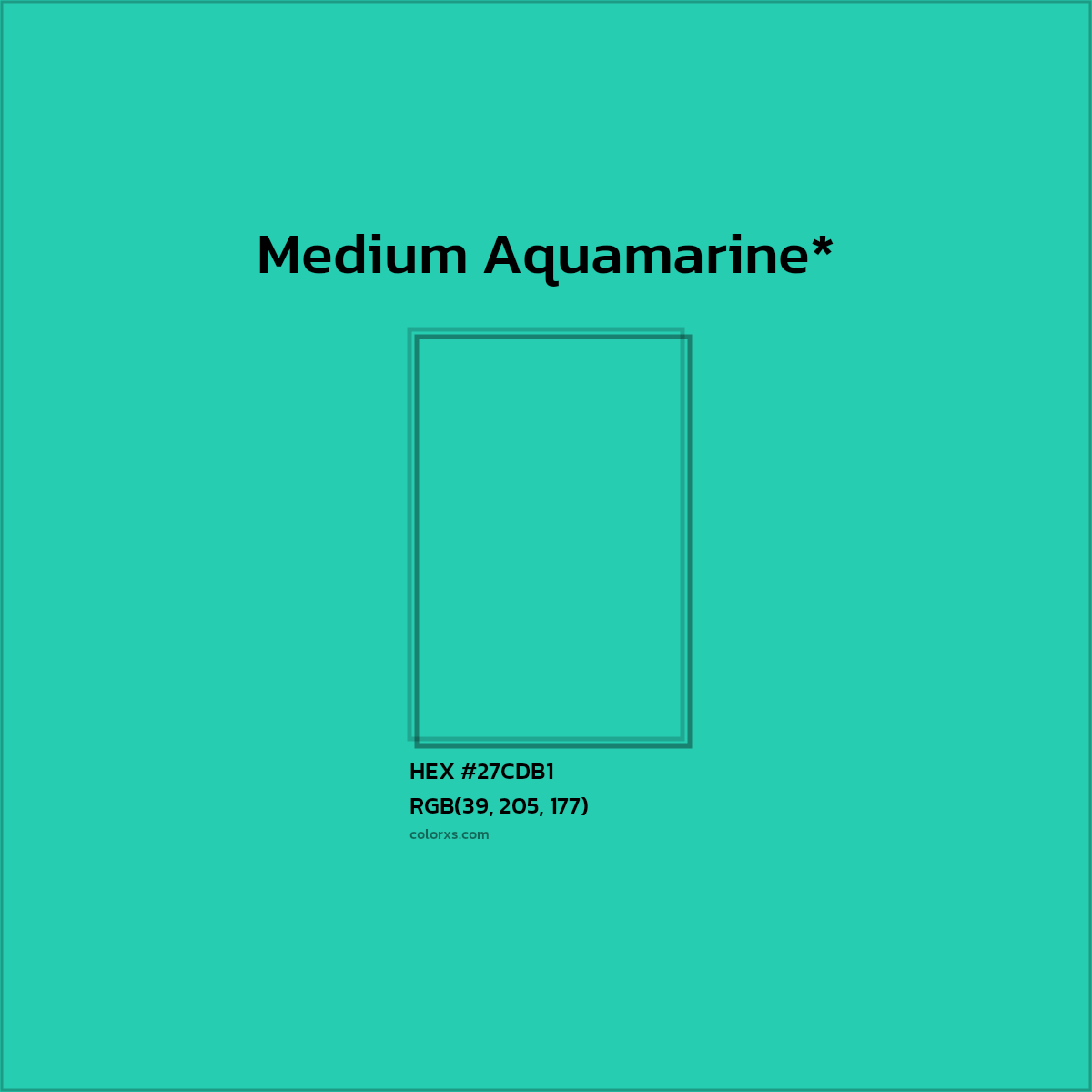 HEX #27CDB1 Color Name, Color Code, Palettes, Similar Paints, Images