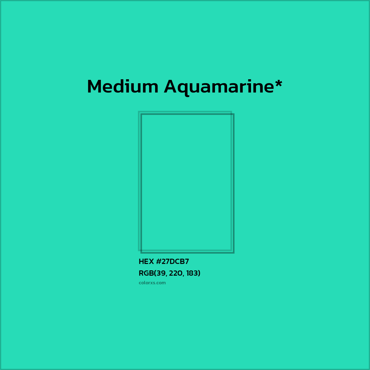 HEX #27DCB7 Color Name, Color Code, Palettes, Similar Paints, Images