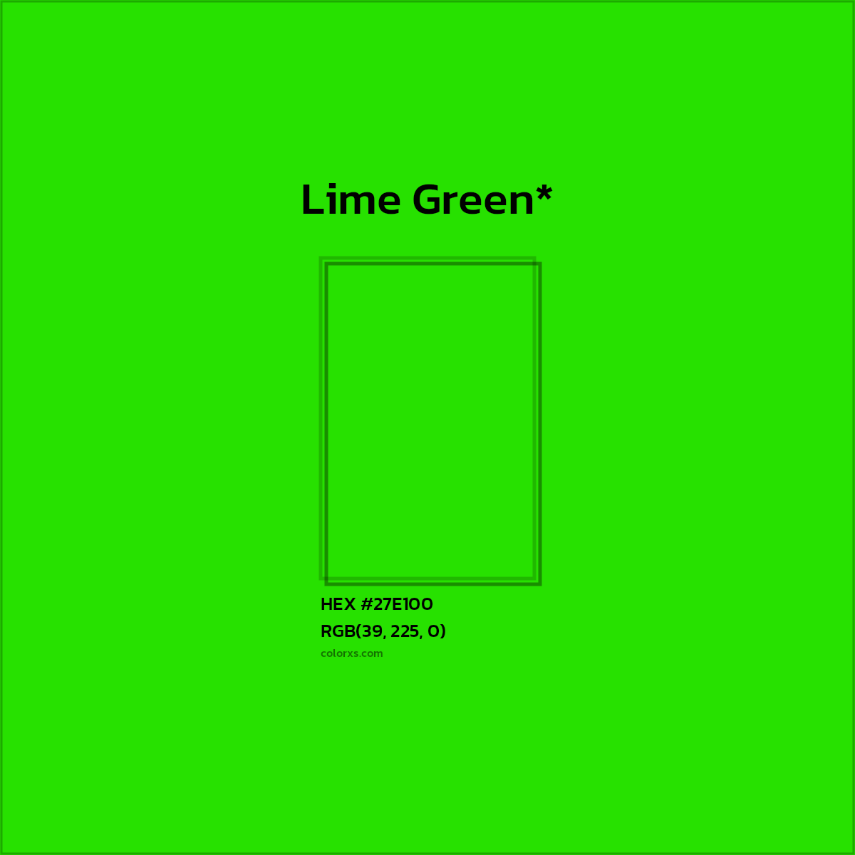 HEX #27E100 Color Name, Color Code, Palettes, Similar Paints, Images