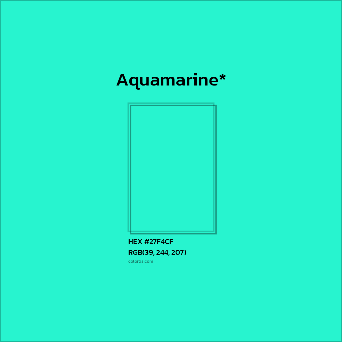 HEX #27F4CF Color Name, Color Code, Palettes, Similar Paints, Images