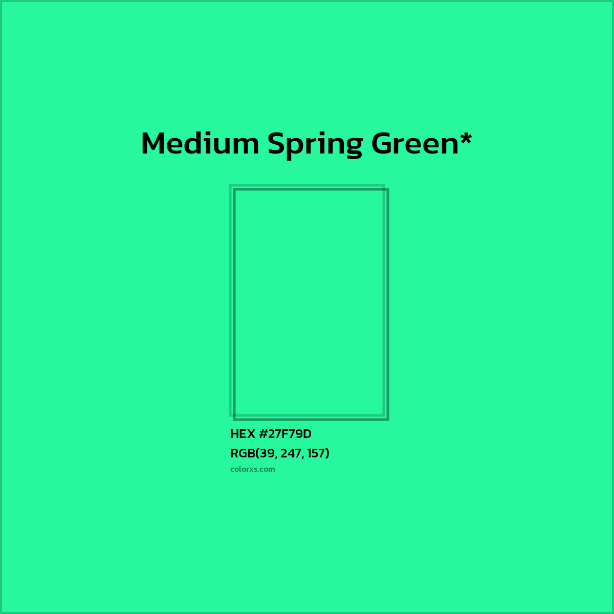 HEX #27F79D Color Name, Color Code, Palettes, Similar Paints, Images