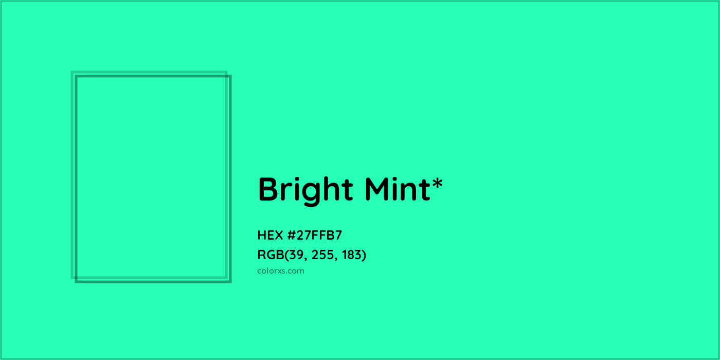 HEX #27FFB7 Color Name, Color Code, Palettes, Similar Paints, Images