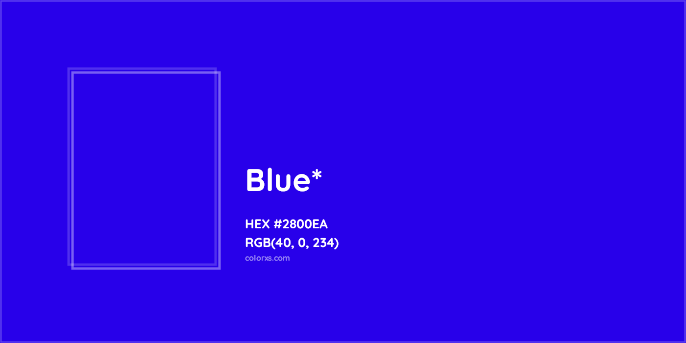 HEX #2800EA Color Name, Color Code, Palettes, Similar Paints, Images