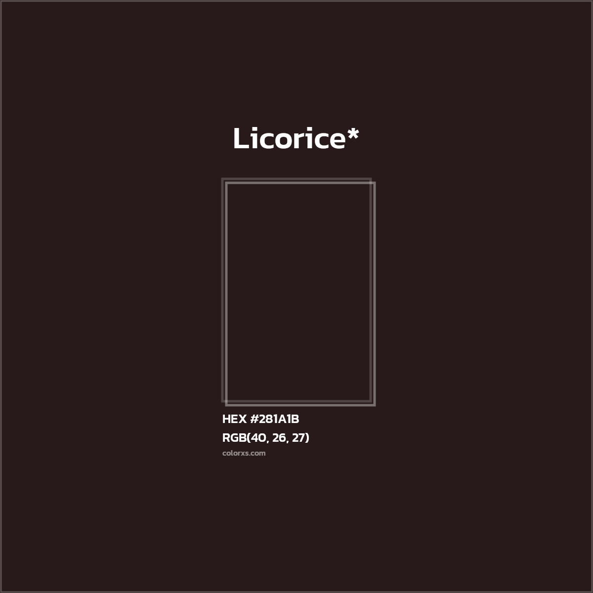 HEX #281A1B Color Name, Color Code, Palettes, Similar Paints, Images