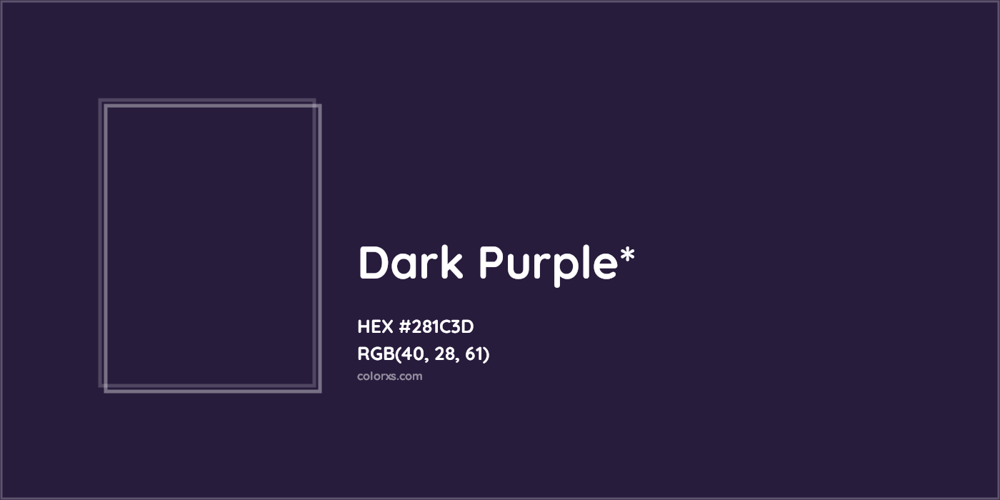 HEX #281C3D Color Name, Color Code, Palettes, Similar Paints, Images