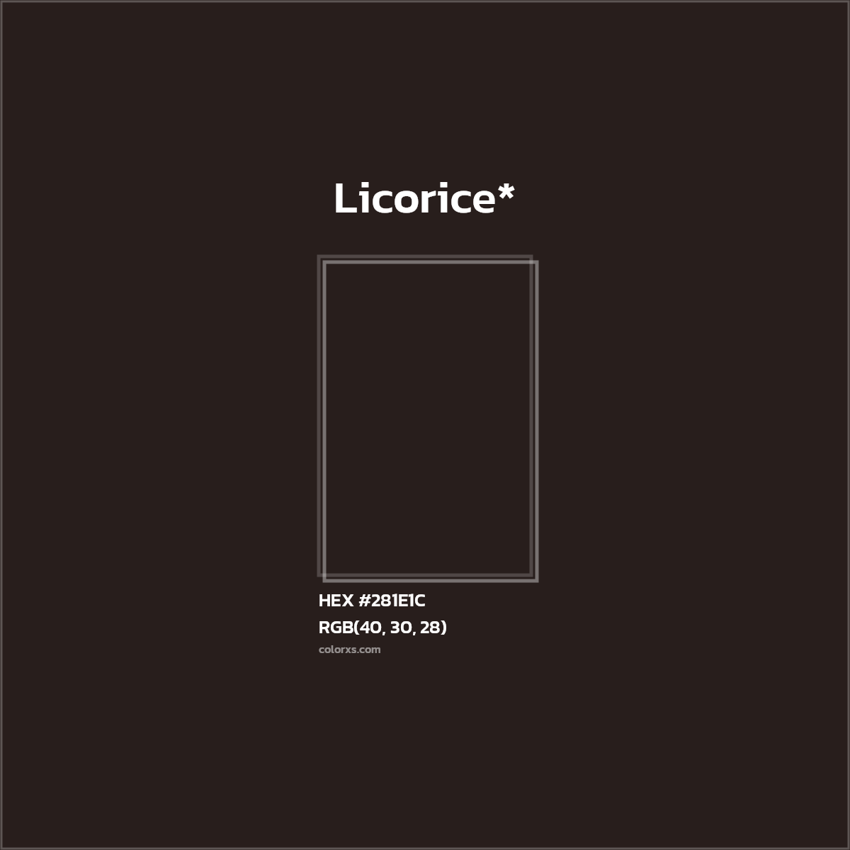 HEX #281E1C Color Name, Color Code, Palettes, Similar Paints, Images