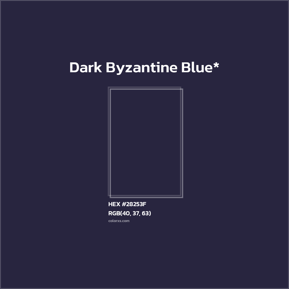 HEX #28253F Color Name, Color Code, Palettes, Similar Paints, Images