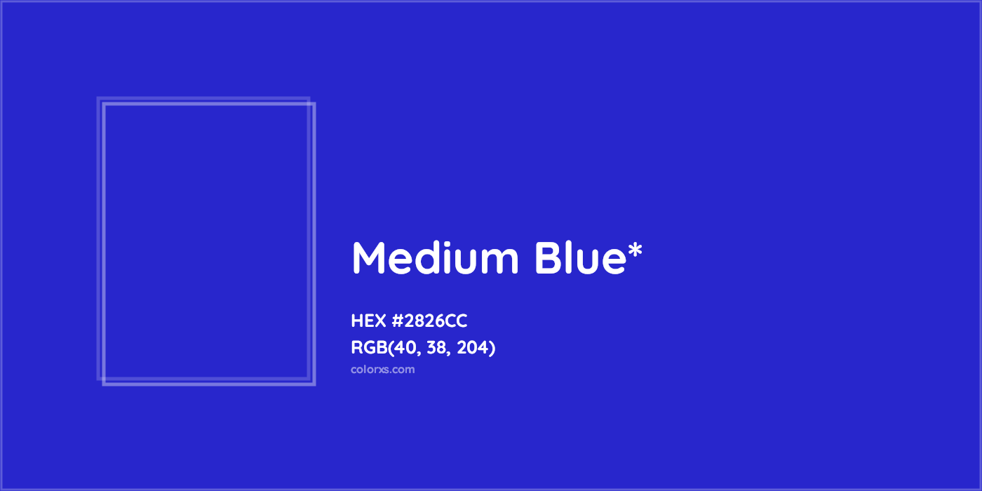 HEX #2826CC Color Name, Color Code, Palettes, Similar Paints, Images