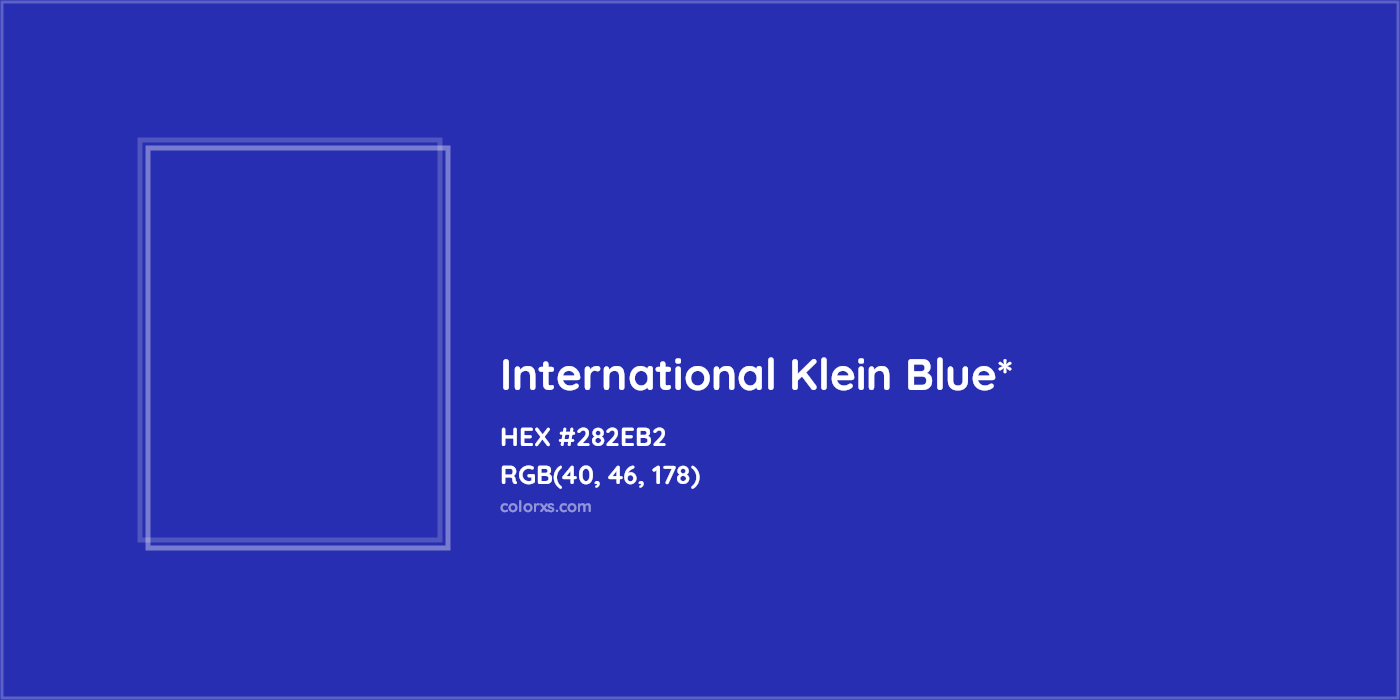 HEX #282EB2 Color Name, Color Code, Palettes, Similar Paints, Images