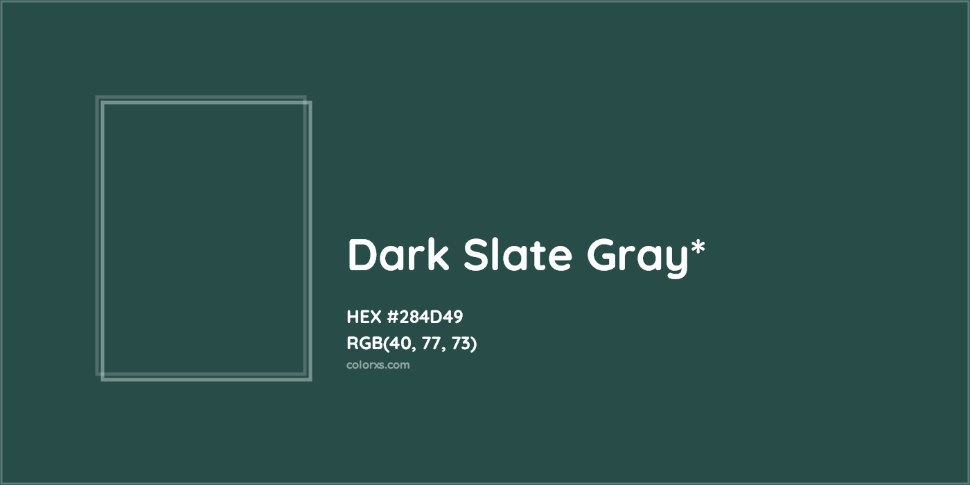HEX #284D49 Color Name, Color Code, Palettes, Similar Paints, Images